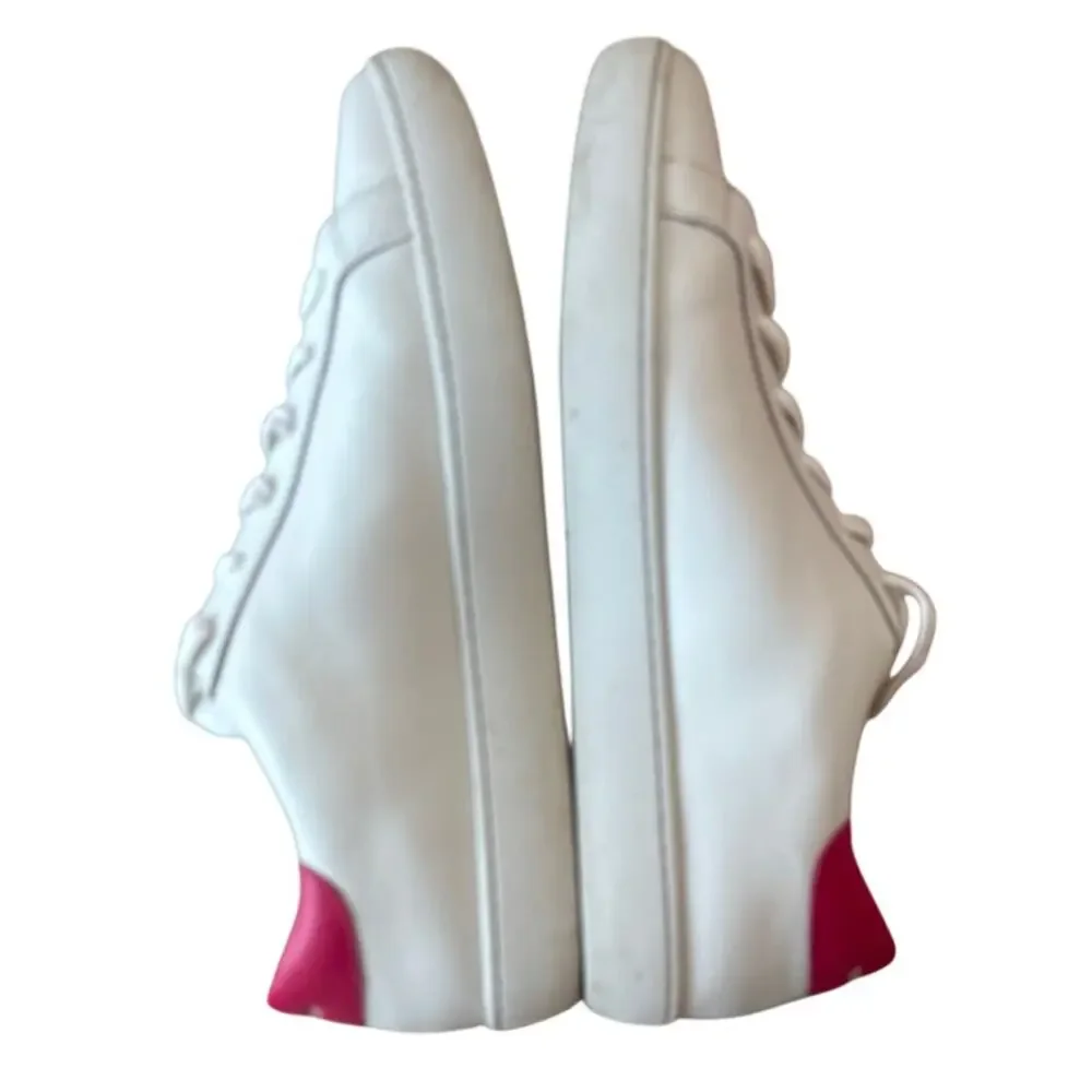 Tory Burch Leigh‎ T Logo Sneakers White Azalea Pink Size 10
